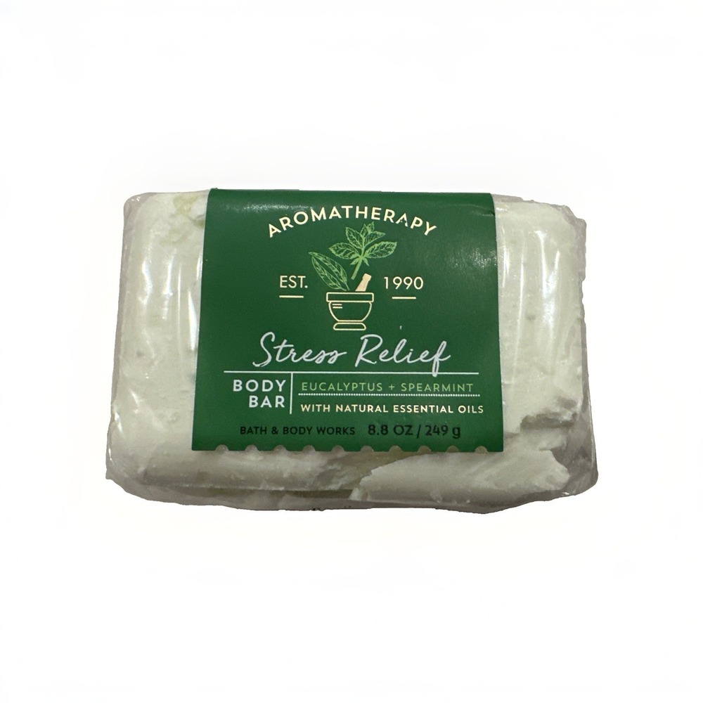 Bath & Body Works Stress Relief Body Bar Soap Eucalyptus Spearmint 8.8 Oz READ